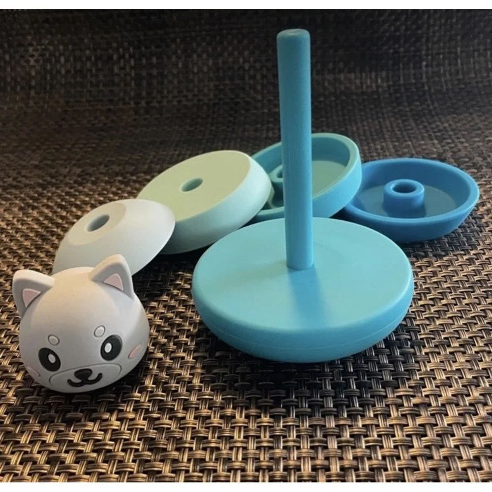 Elbebe Silicone Stackable Animal (Dog) BPA Free 6 Months-4‎ Years Montessori Toy